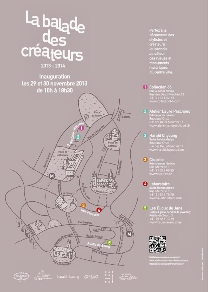 affiche de la Balade des Créateurs. Un événement culturel organisé par Jane Bosshard Quillerat