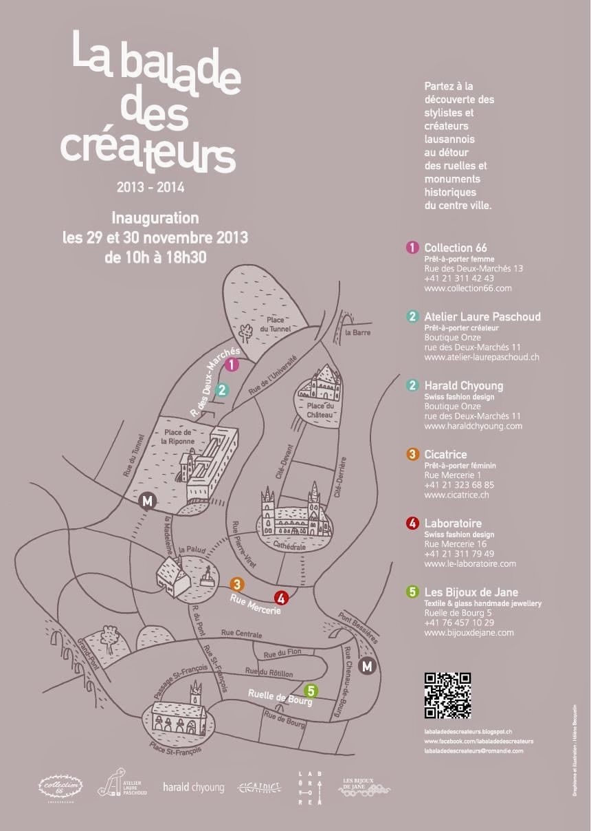 affiche de la Balade des Créateurs. Un événement culturel organisé par Jane Bosshard Quillerat