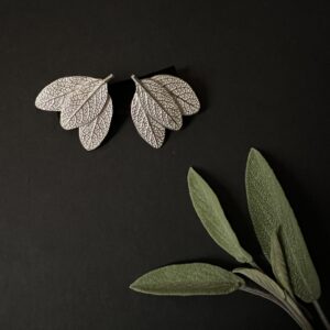SALVIA OFFICINALIS - clous d'oreilles sauge en argent 925