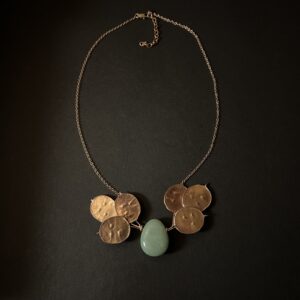 COLLIER MONNAIE DU PAPE & AVENTURINE VERTE