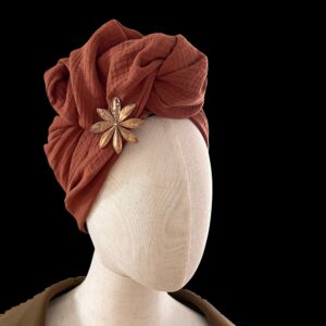 Turbans Herbarium en coton bio - Terre de Sienne