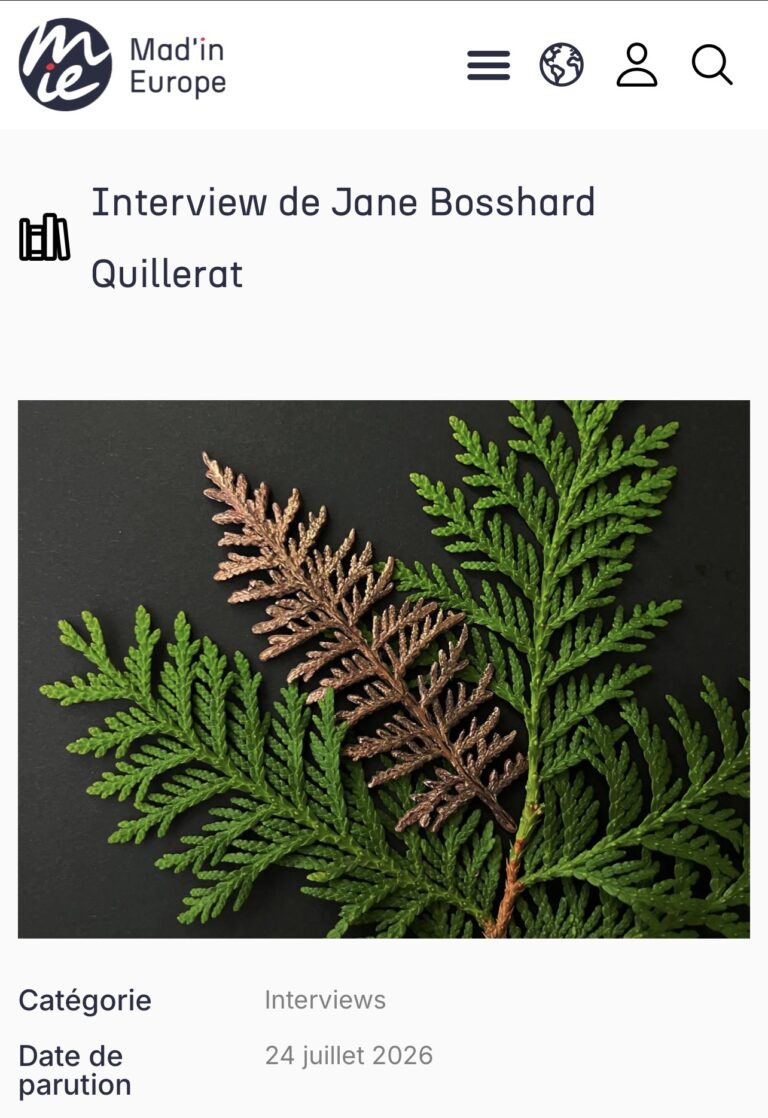 Image de couverture de l'interview de Jane Bosshard Quillerat, créatrice de l'atelier Herbarium