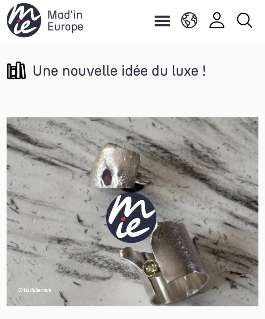 Extrait de l'article de presse Mad'in Europe mettant en avant l'Atelier Herbarium et sa vision du luxe durable à travers l'artisanat d'art.